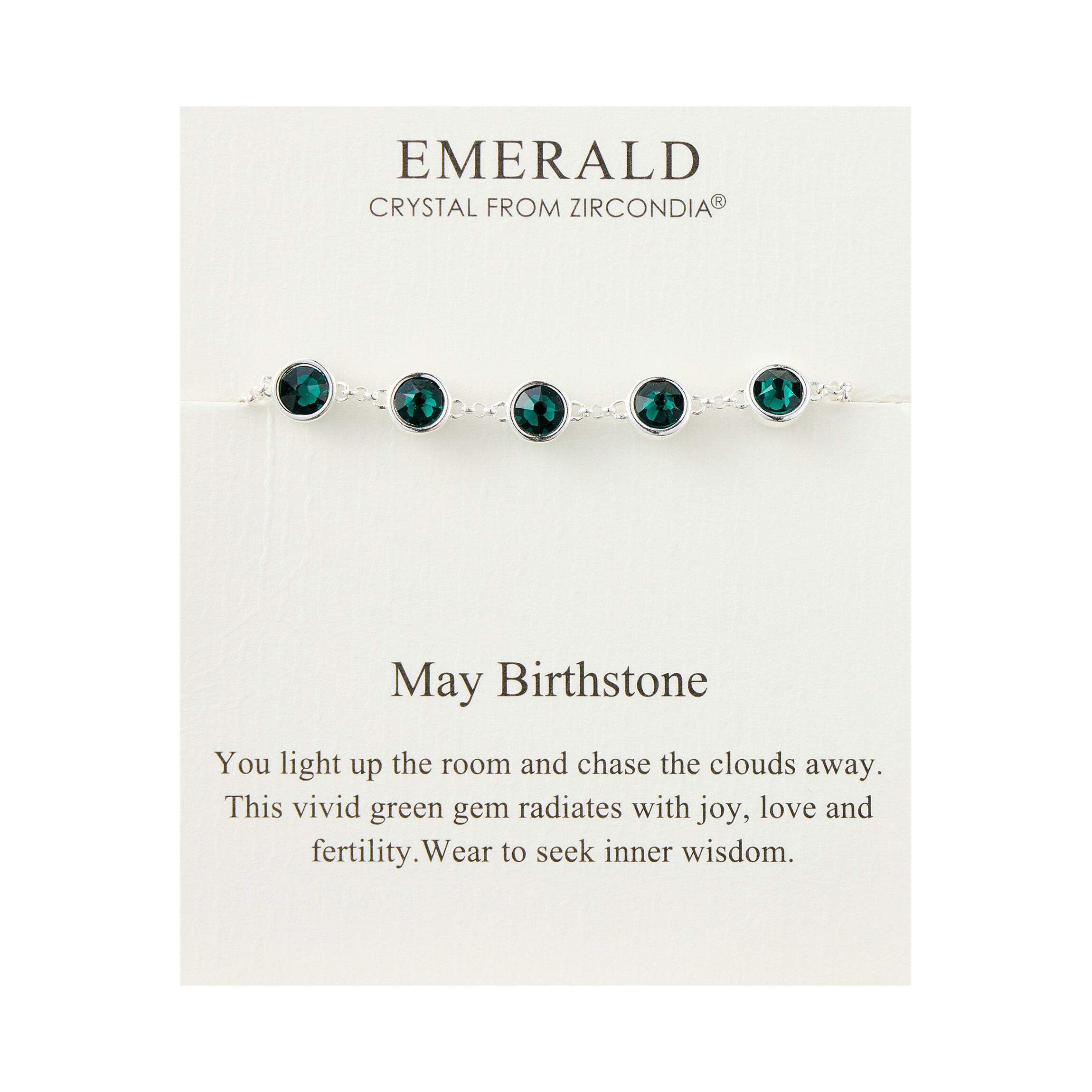 Philip JonesMay Birthstone Bracelet Created with Emerald Zircondia® Crystals