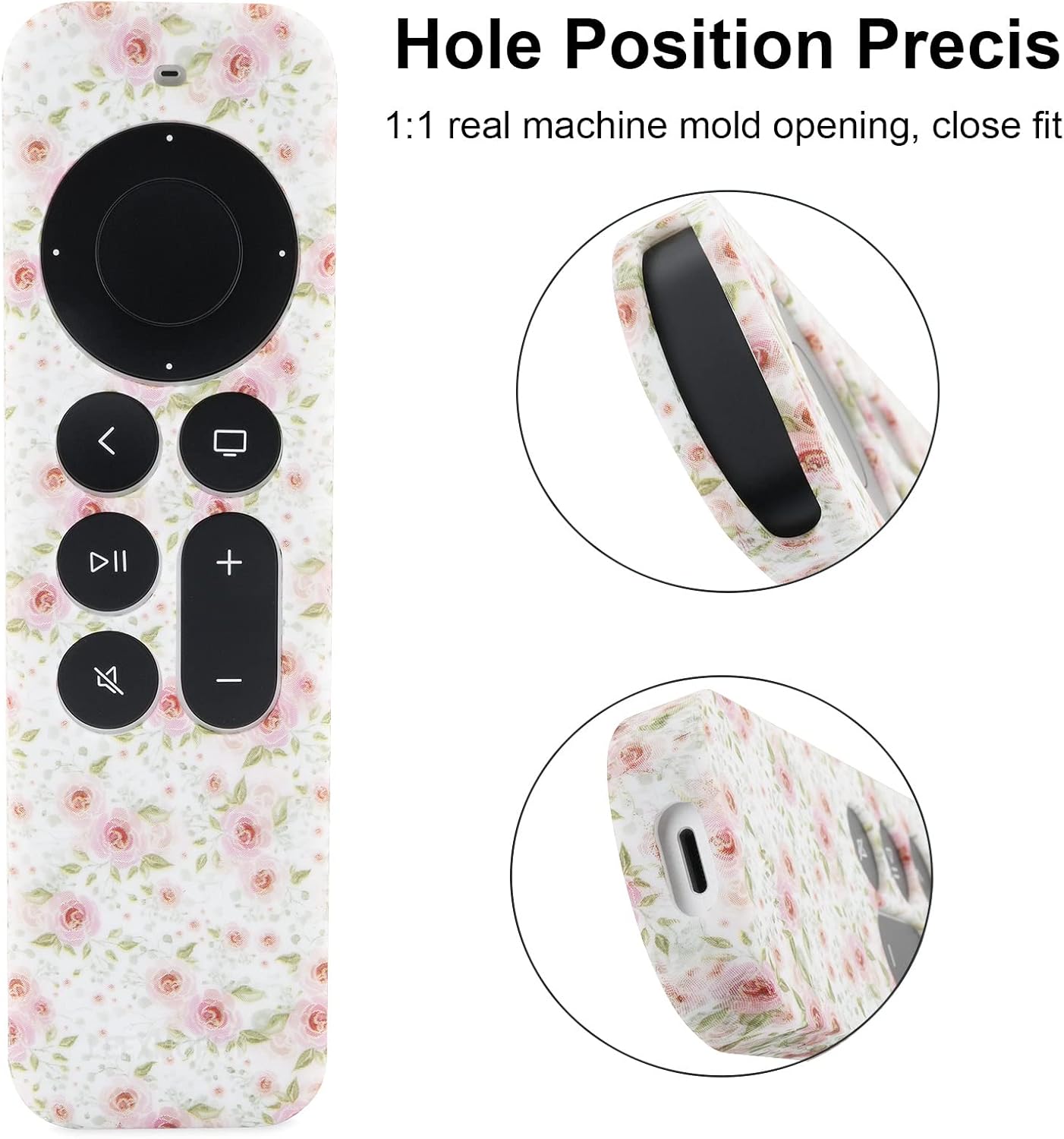 LEFXMOPHY Case for Apple TV Cover Siri Remote 2023 2021 2022 2024, 4K HD Controller 2nd 3rd Gen, Flower Silicone Sleeve with Lanyard image 2