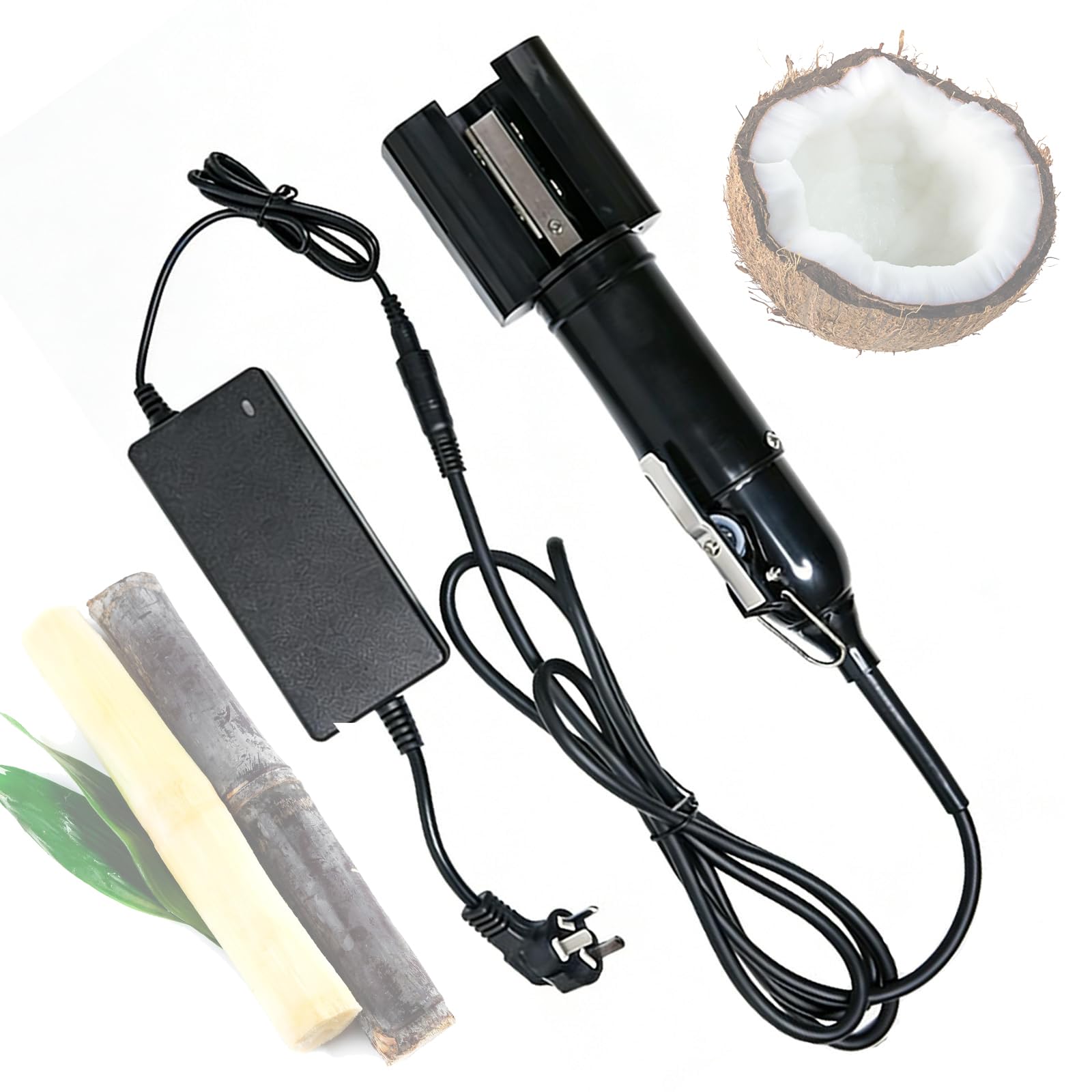 FHRKA 120W Automatic Electric Sugarcane Peeler Multifunctional Fast Peeling Machine with Spare Battery, for Winter Claw, Taro (Black)