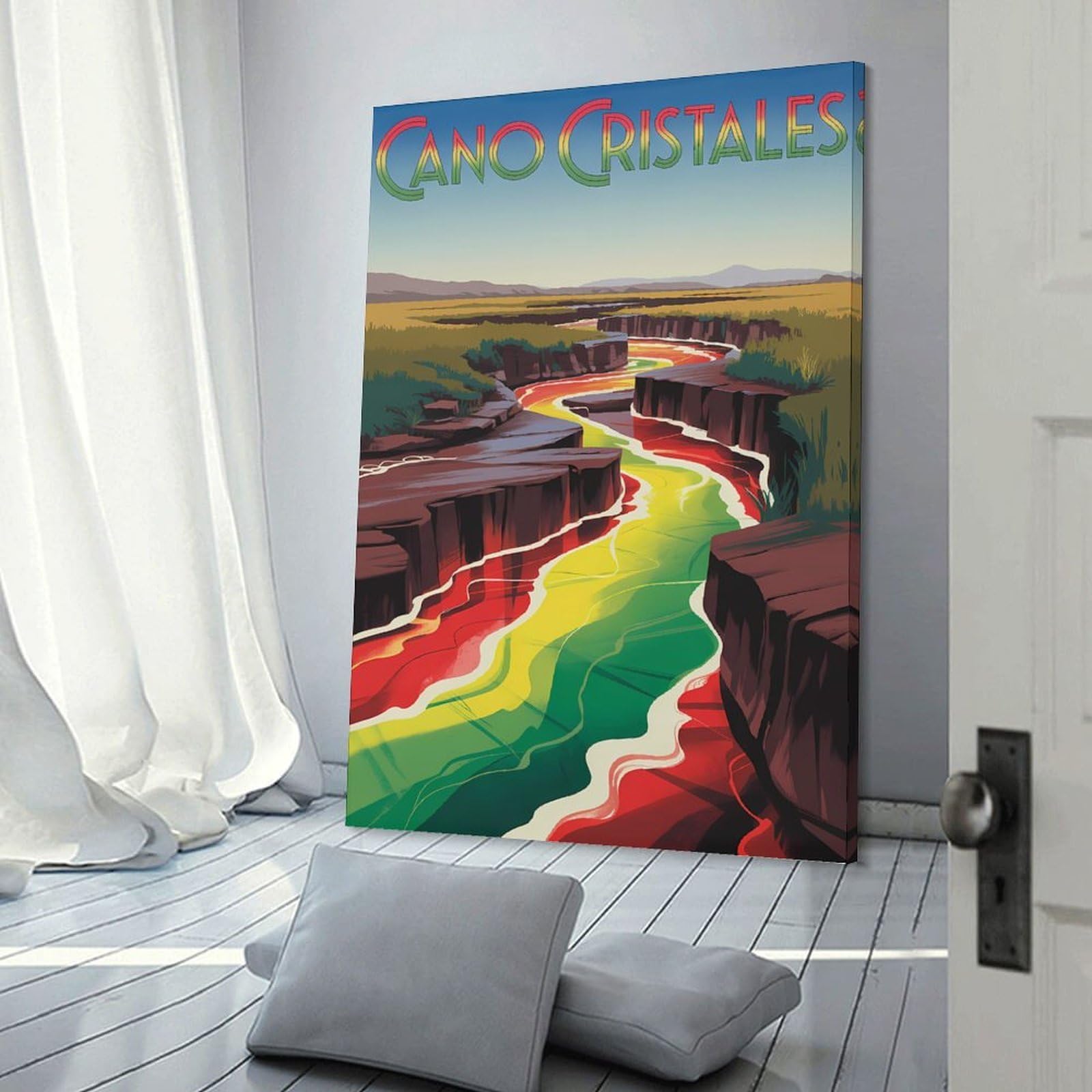 Junmoney Frame-Style-12 Home Decor Wall Art Cano Cristales Rainbow River, 08X12inch(20X30cm), For New Homes, Bedrooms Or Workspaces, Decorative Present For New Homes