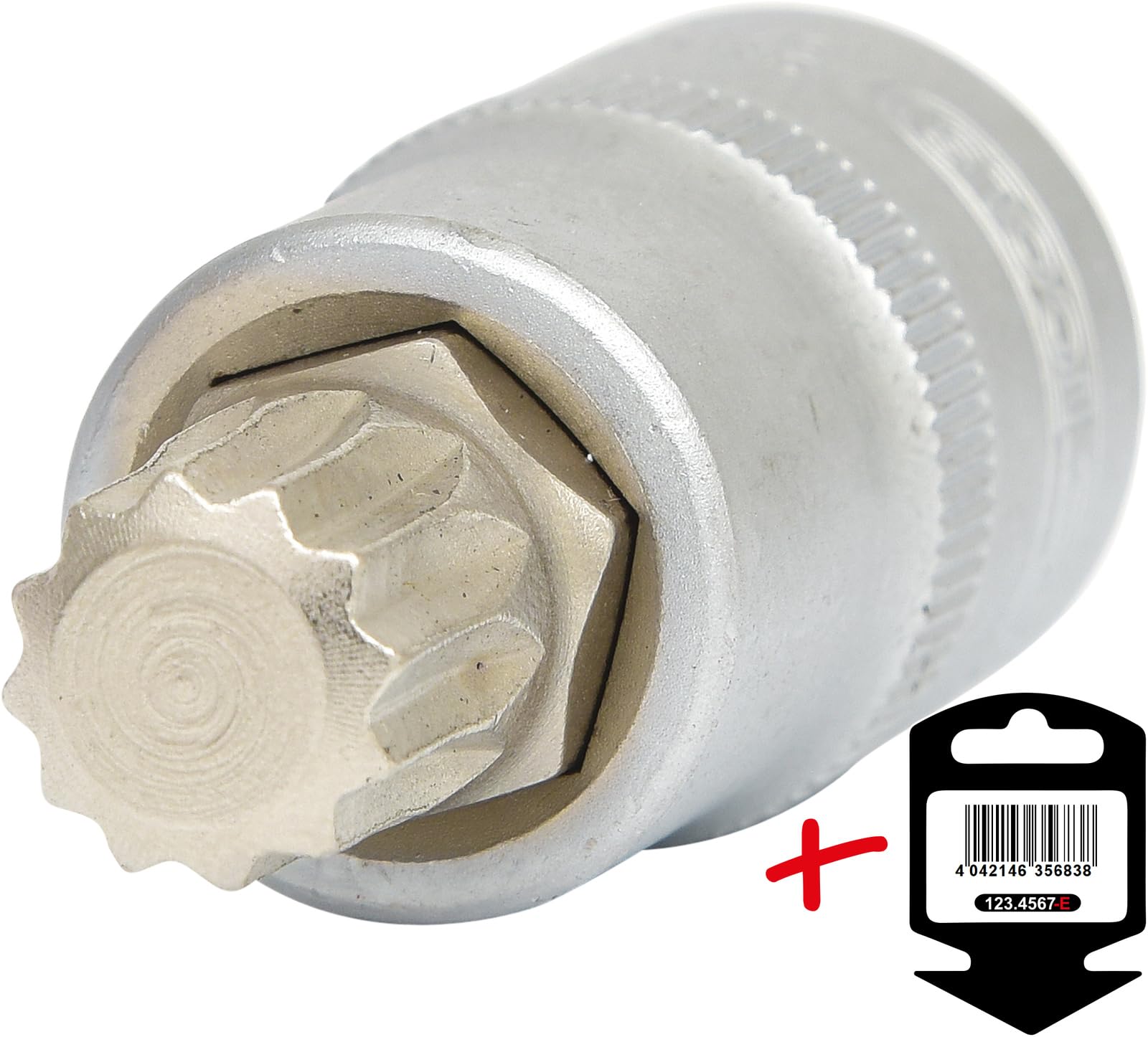 KS Tools 911.1345 – 1/2" Bit-Stecknuss XZN, M14, 55 Mm – Vielzahn, Vernickelt Für Handbetätigung
