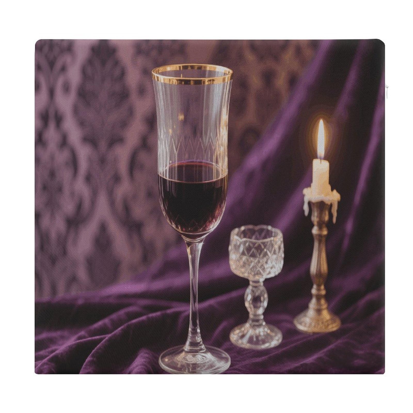 VstaDank Vintage Red Wine Glass Cushions Memory Dining Chairs Cushion Non Slip Car Seat Cushions Indoo Dining Room Square Chair Pads with Zipper and Removable Cover Cushion
