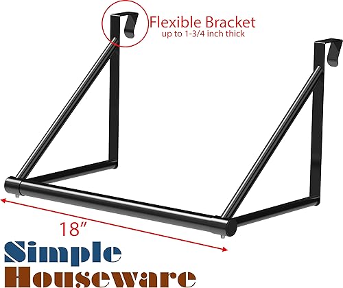 Miniatura 2 de Simple Houseware Barra para colgar ropa sobre la puerta, color negro