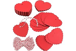 TUPARKA Red Valentine's Day Gift Tags for Valentine's Day and Wedding Party Favors