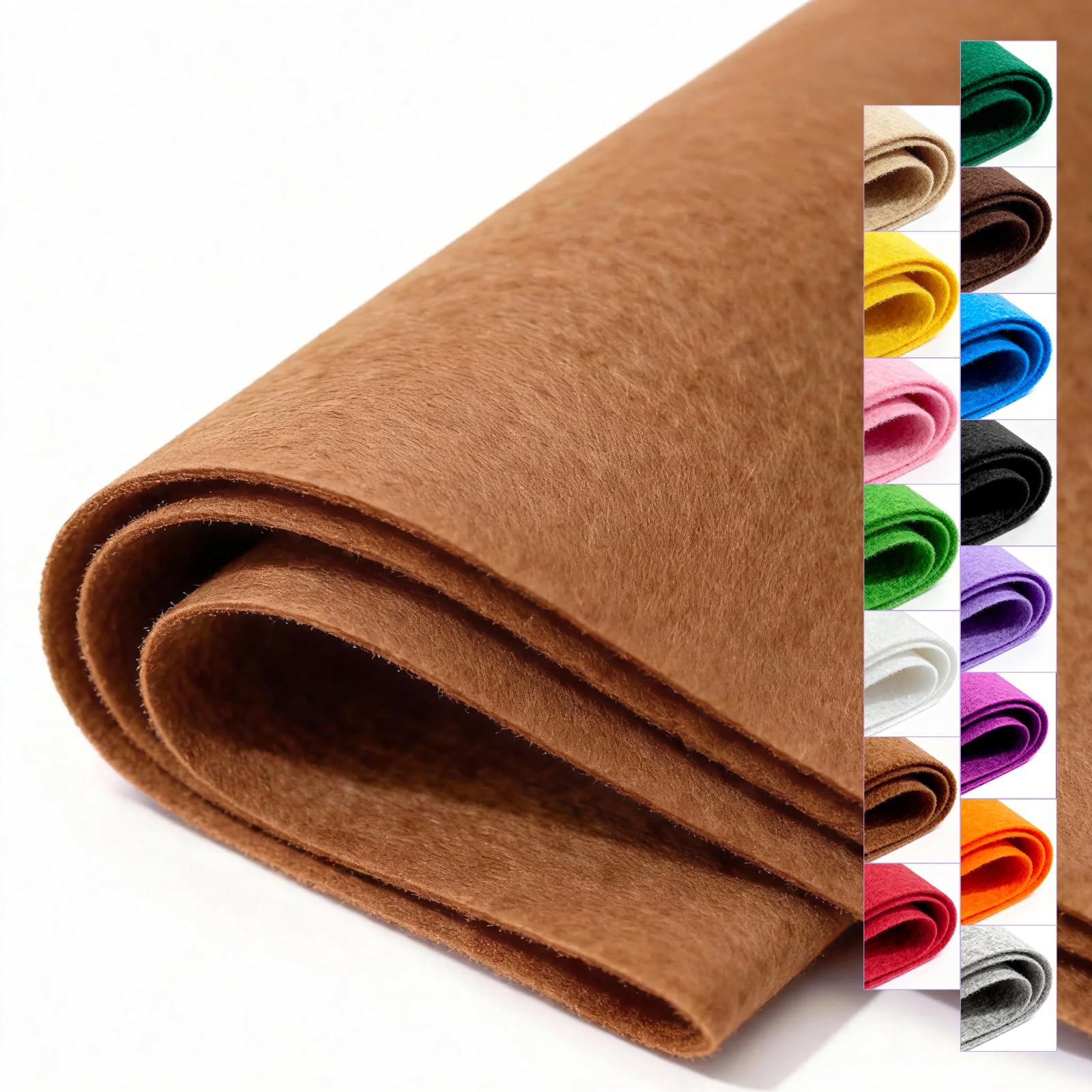 Coffee Stiff Felt Sheet 36'' X 36'', 1mm Large Felt Fabric Sheet for Crafts