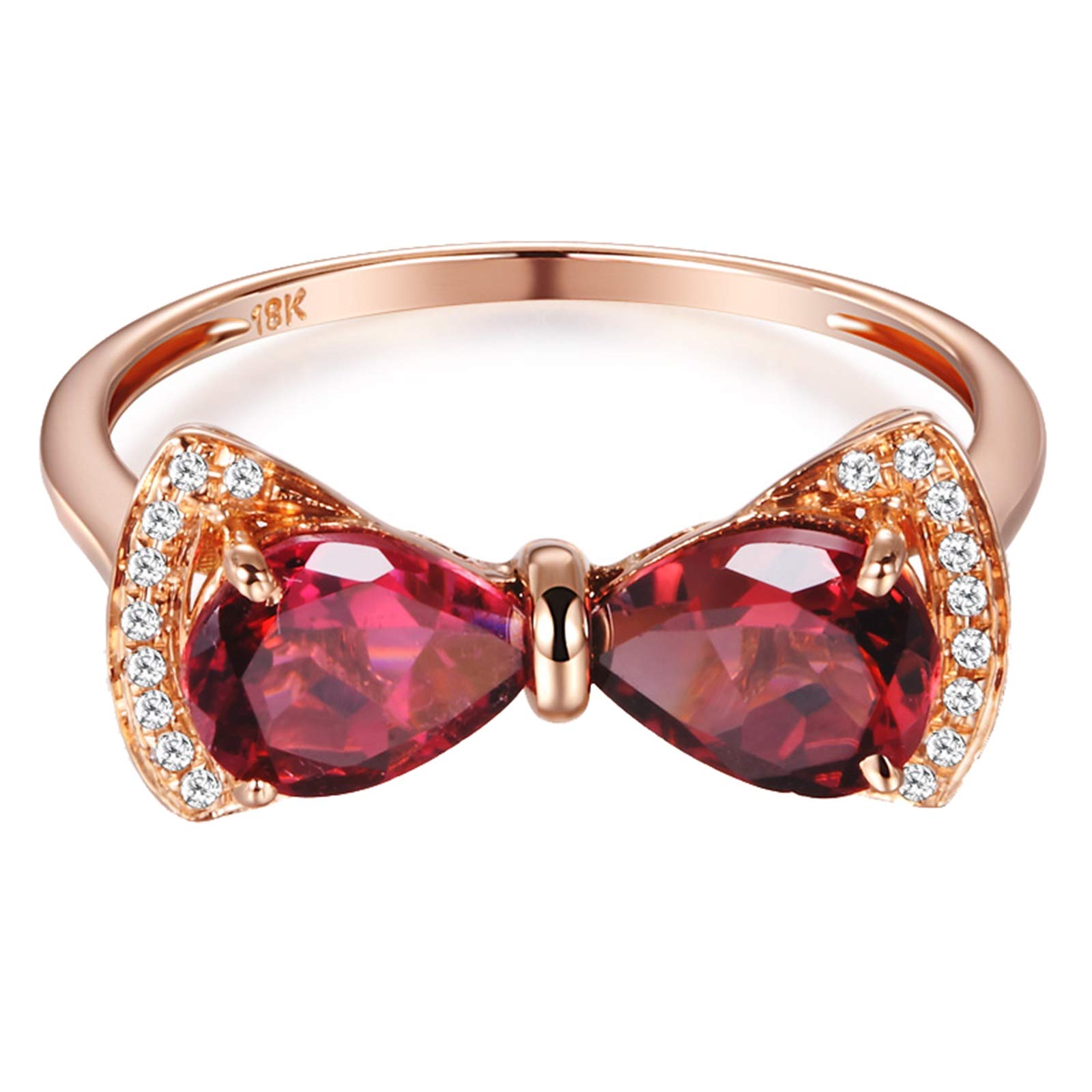 Beydodo Pierścionki złote 18 K z turmaliną 1,5 ct, pierścionki zaręczynowe, ślubne, różowe złoto z diamentem e 18 karatów (750) czerwone złoto, 47 (15.0), colore: różowy (Rosegold), cod. TLLWGZ6681