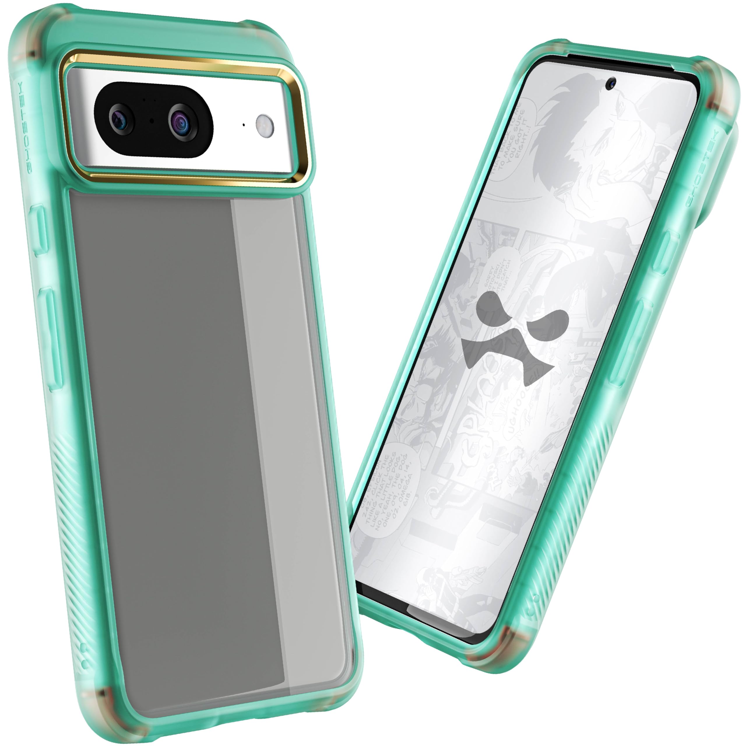 Ghostek Covert - Funda transparente para Google Pixel 8, compatible con carga inalámbrica, silicona transparente, a prueba de golpes (6.2 pulgadas, verde azulado)