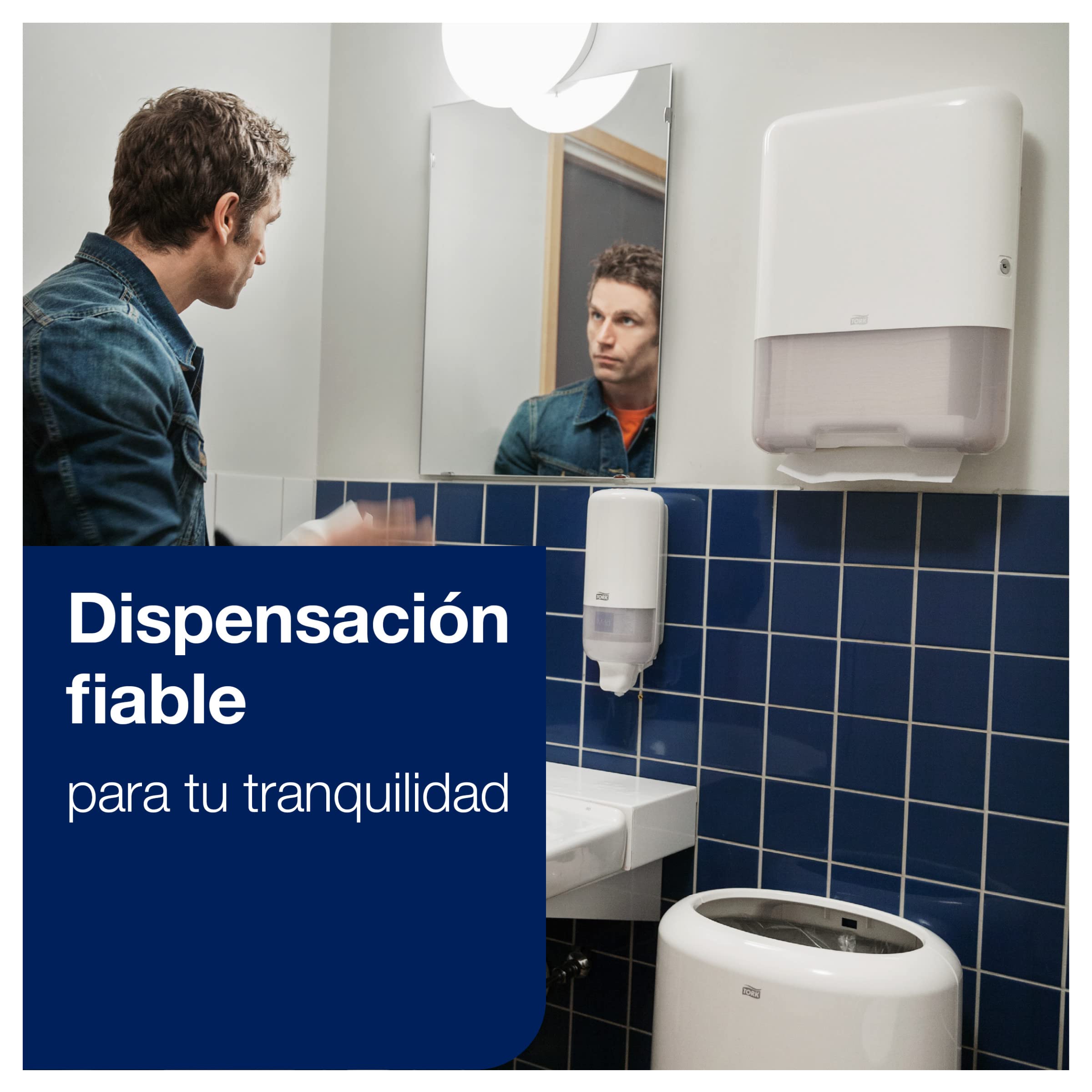 Tork 553000 Dispensador Mini de Toallas de Mano Plegadas en C y ZZ, Blanco