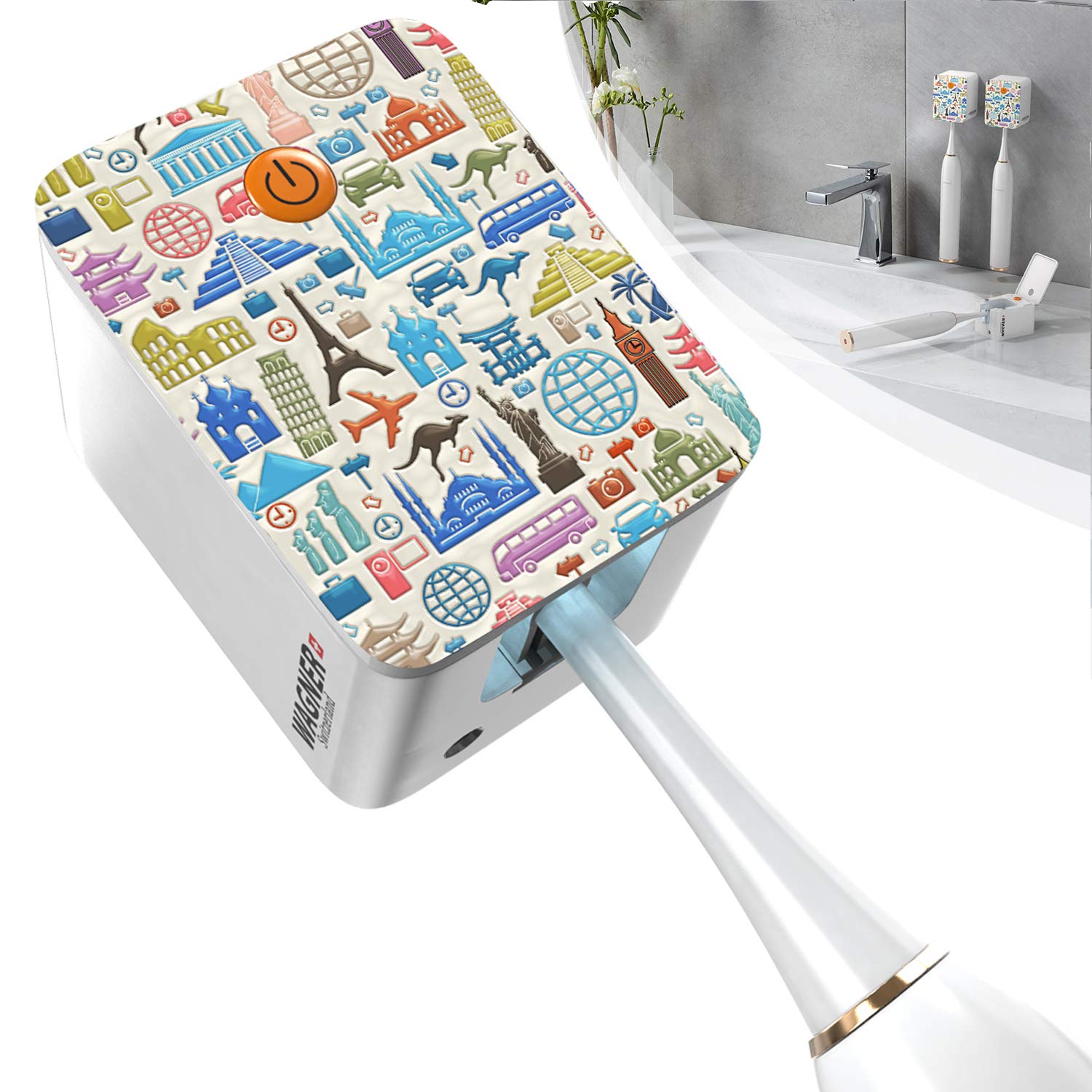 Wagner & Stern. Deep Toothbrush Sanitizer/UV-C Sterilizer. for Home and Travel, USB Li-Ion Rechargeable Battery. 3D Design. Compatible with All Brush Heads. Automatic (travel)
