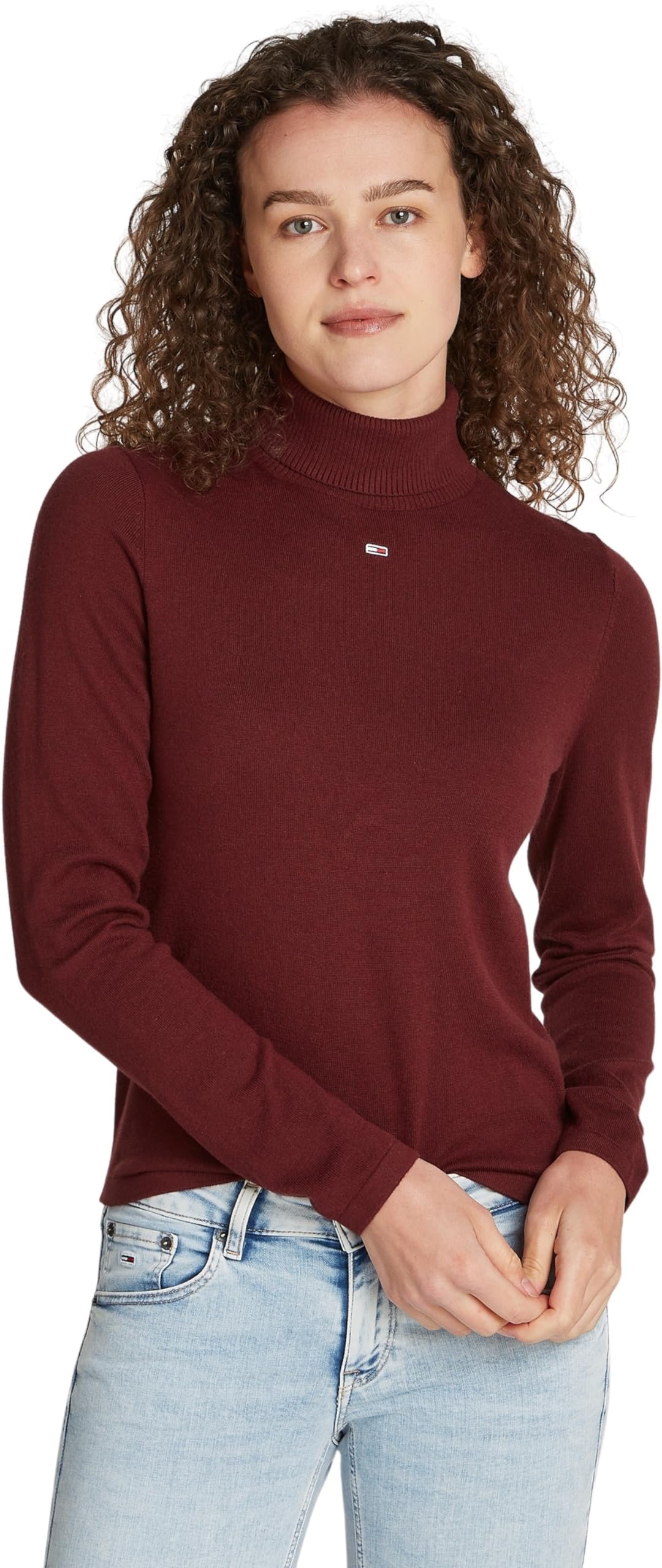 Tommy Jeans Damen Langarmshirt Essential Mock-Kragen