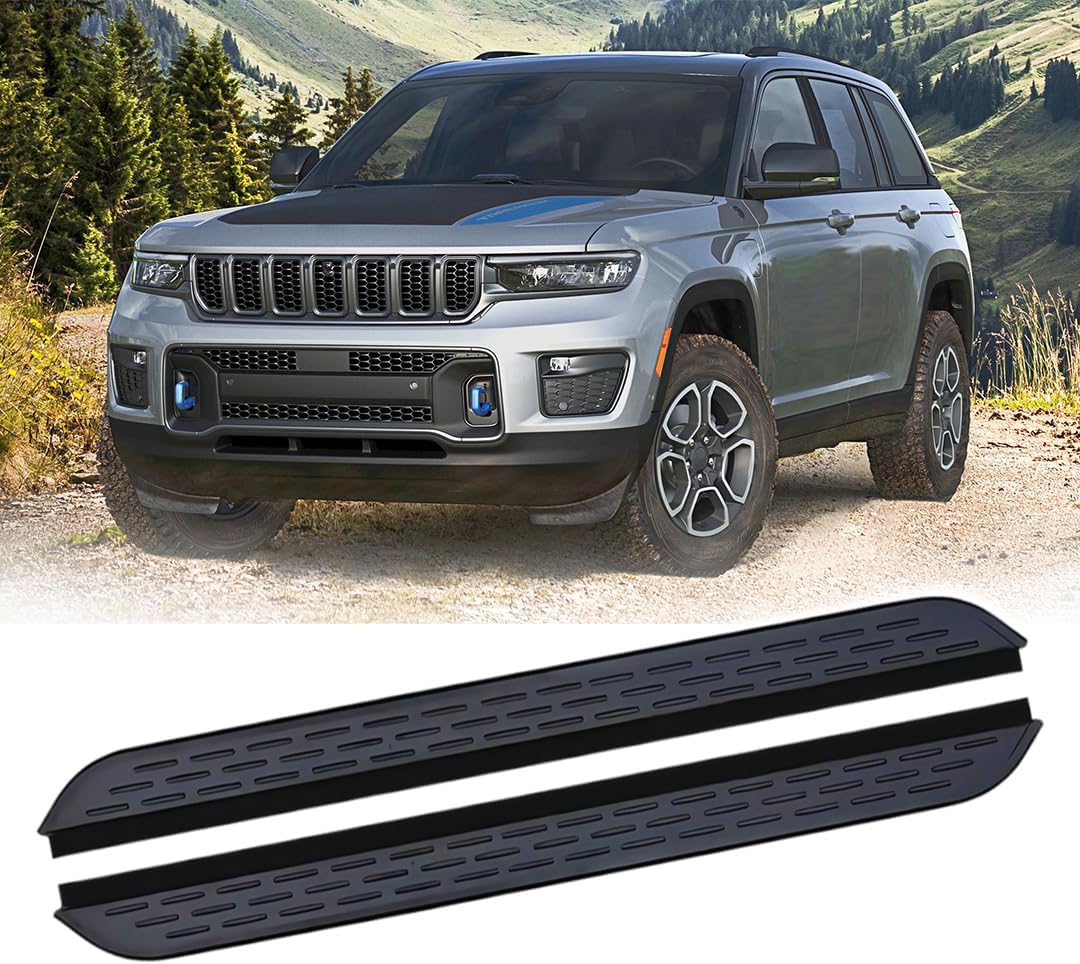 2Pcs Fixed Running Board Side Step Compatible with Jeep Grand Cherokee 2022 2023 2024 2025 2026 Pedal Nerf Bar Foot Platform