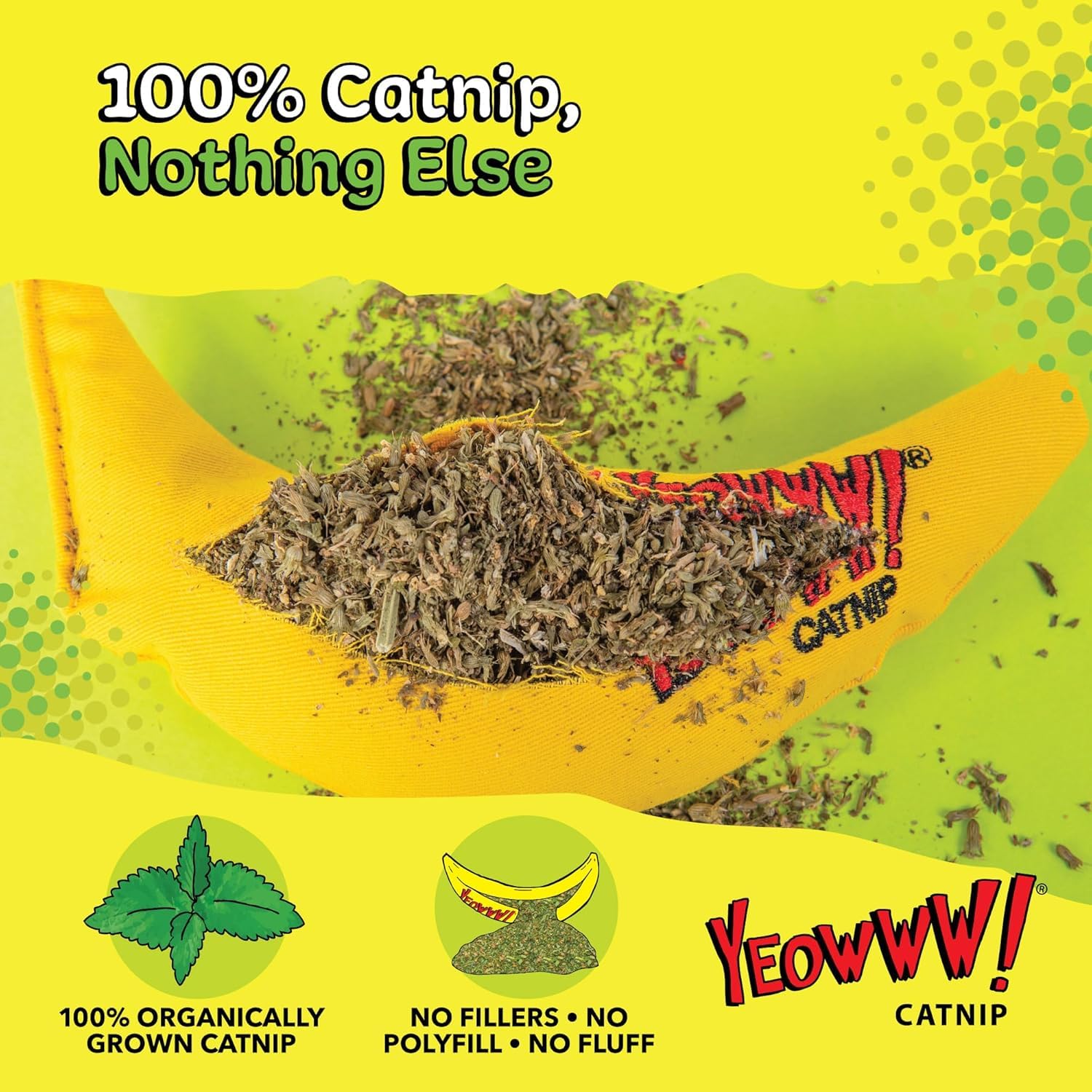 Amazon.com : Yeowww! 100% Organic Catnip Toy, Yellow Banana 3 Pack