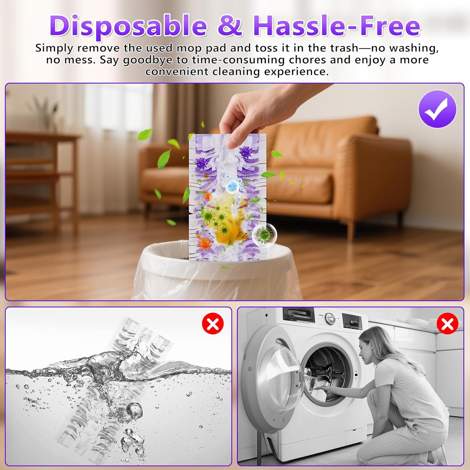 30 Pack Power Mop Refills Compatible with Swiffer Power Mop, Disposable Replacement Mop Refill Pads for Swiffer PowerMop, Multi-Surface Mop Pads for Wood Floor Cleaning