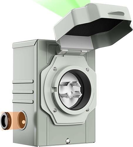 CircleCord Caja de entrada de energía para generador de 30 amperios y 4 clavijas, NEMA L14-30P, caja de entrada de alimentación para cable generador