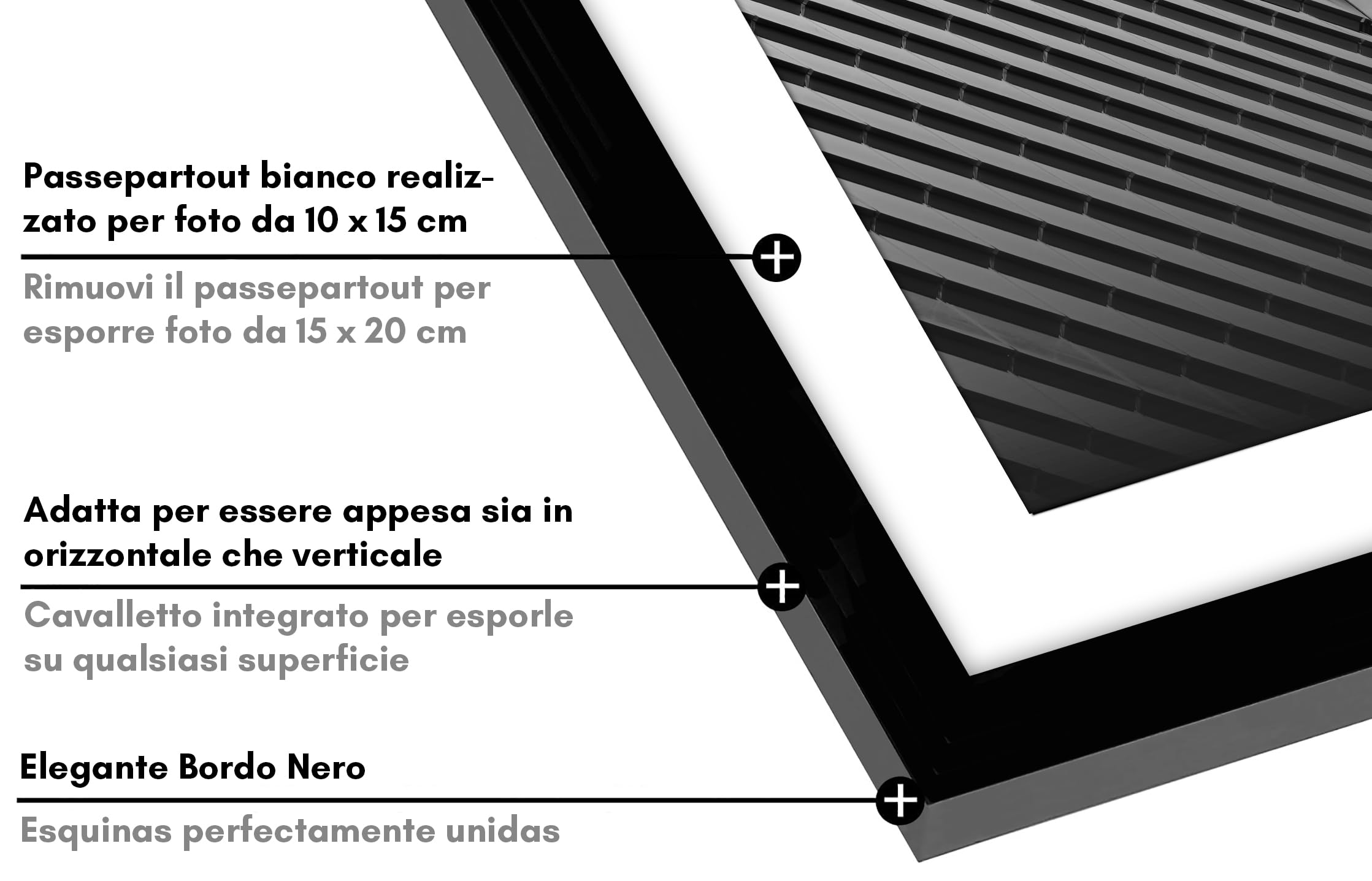 Americanflat Set Di 2 Cornici Per Foto Da 20 X 15 Cm, Colore Nero, Da