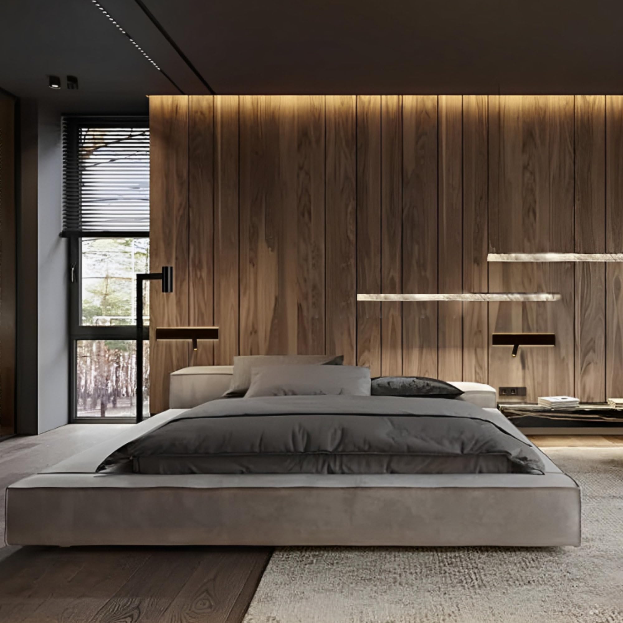 Kalb I Avay Bed Panel With USB-C Modern LED Wall Light, Reading Light With Charging Possibility, Night Light For Bedroom, Black Spotlight (Left And Right Side - View #9