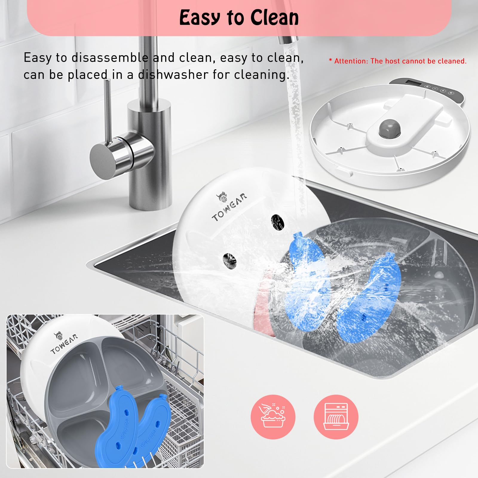 Comedero automático para gatos con pantalla digital, comedero para gatos y perros con temporizador digital para alimentos húmedos o secos para mascotas, 4 compartimentos de alimentos para 240 ml cada