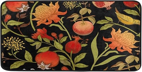 Miniatura 7 de susiyo Tapete de cocina Maravilloso tapete de cocina con flores de pascua, antifatiga, cómodo, antideslizante, resistente a las manchas de aceite,