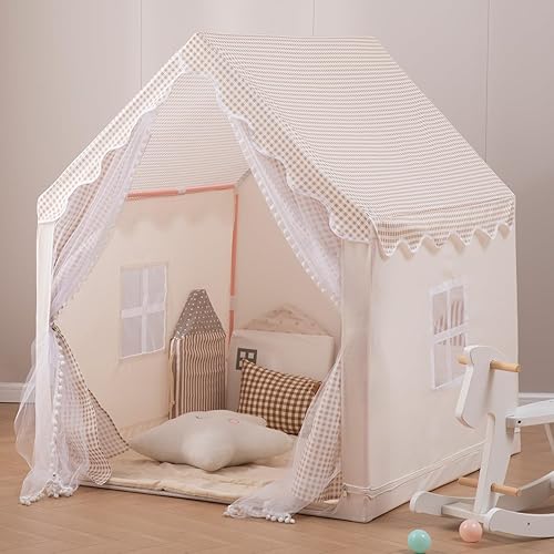 Vista 21 de Tienda de campaña de juegos para niños, tienda de campaña de juegos para interiores, niños y niñas, juguete de princesa, casa pequeña al aire libre