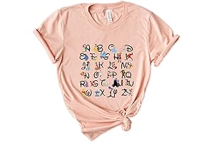 Kindergarten Teacher Alphabet Shirt | Disneyworld Characters A to Z