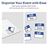 Avery® Flexible Name Tags, Hello My Name is, 2-1/3" x 3-3/8", White, Assorted Colored Border, Removable Adhesive, Laser/Inkjet Printable, 120 Total (8722) – view 3