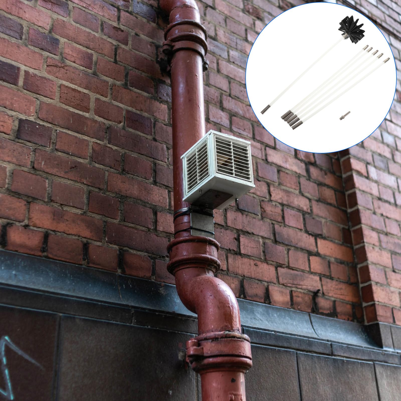 Scovolo Spazzacamino in Nylon Nero Leggero Facile Installazione per Pulizia Canna Fumaria e Ventilazione Stufa per Manutenzione Domestica