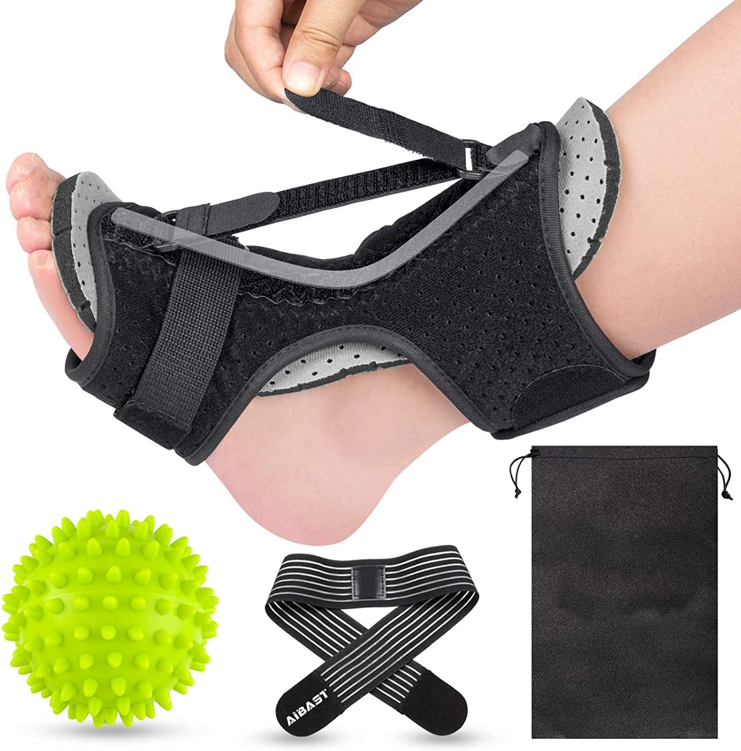 SYOSI Night Splint for Plantar Fascitis Adjustable Ankle Brace Foot Drop Orthotic Brace for Plantar Fasciitis, Arch Foot Pain, Achilles Tendonitis Support for Women, Men