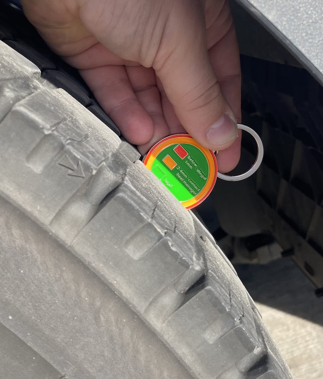 Round Tyre Tread Depth Gauge, Portable Tire Depth Measuring Tool Keychain For Car And Van, Shopping Trolley Coin Keyring - View #9