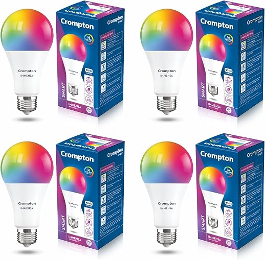 Crompton Immensa Smart 9 Watts Wi-Fi Enabled LED Bulb Compatible with Alexa and Google Assistant (Immensa Music Sync E27, ...