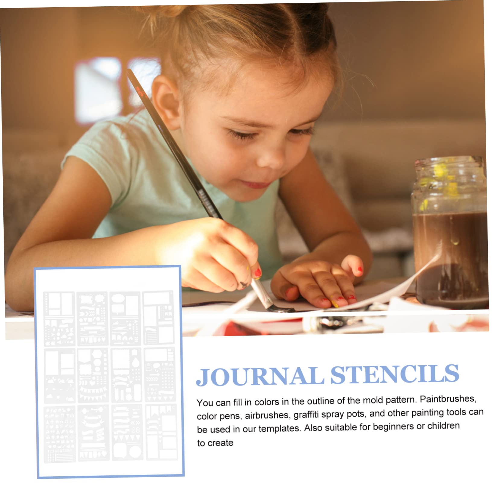 Tofficu 5 Sätze Diy-graffiti-spray-malerei Farbmarker Wiederverwendbar Zeitschriftenvorlagen Ausmalbilder Zeichenschablonen Journal-schablonen Schablonen Für Diy Das Haustier 12 Stück * 5