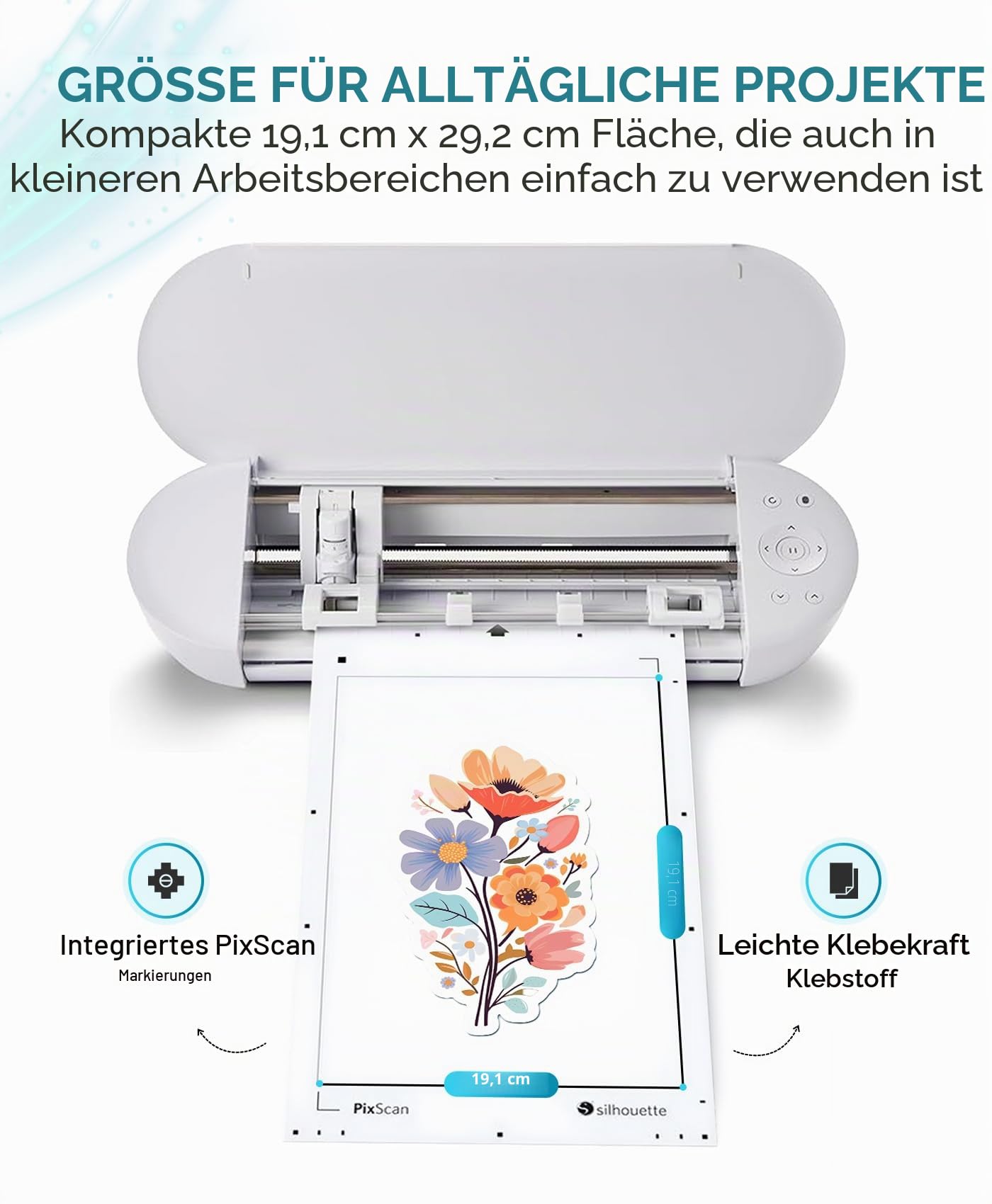 Silhouette America CUT-MAT-PIX8-3T PixScan Schneidematte für Silhouette Portrait, 7.5"x11.5", Weiß