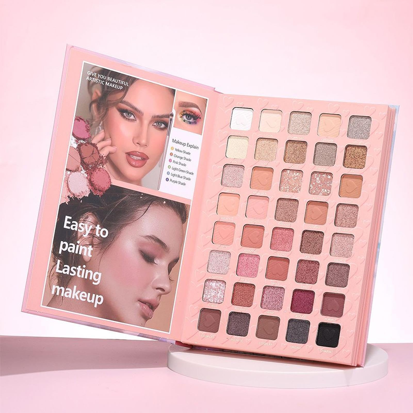 Palette Di Ombretti Palette da Viaggio per Cosmetici a Forma di Libro | Palette per Blush e Ombretti Per Spostamenti Quotidiani Appuntamenti Scuola Feste Fidanzata Moglie