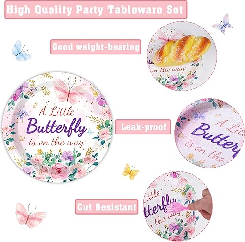 Miniatura 291 de 96 piezas de suministros de fiesta de cumpleaños florales de cumpleaños, platos de papel, servilletas, flores de oro rosa, decoraciones de fiesta