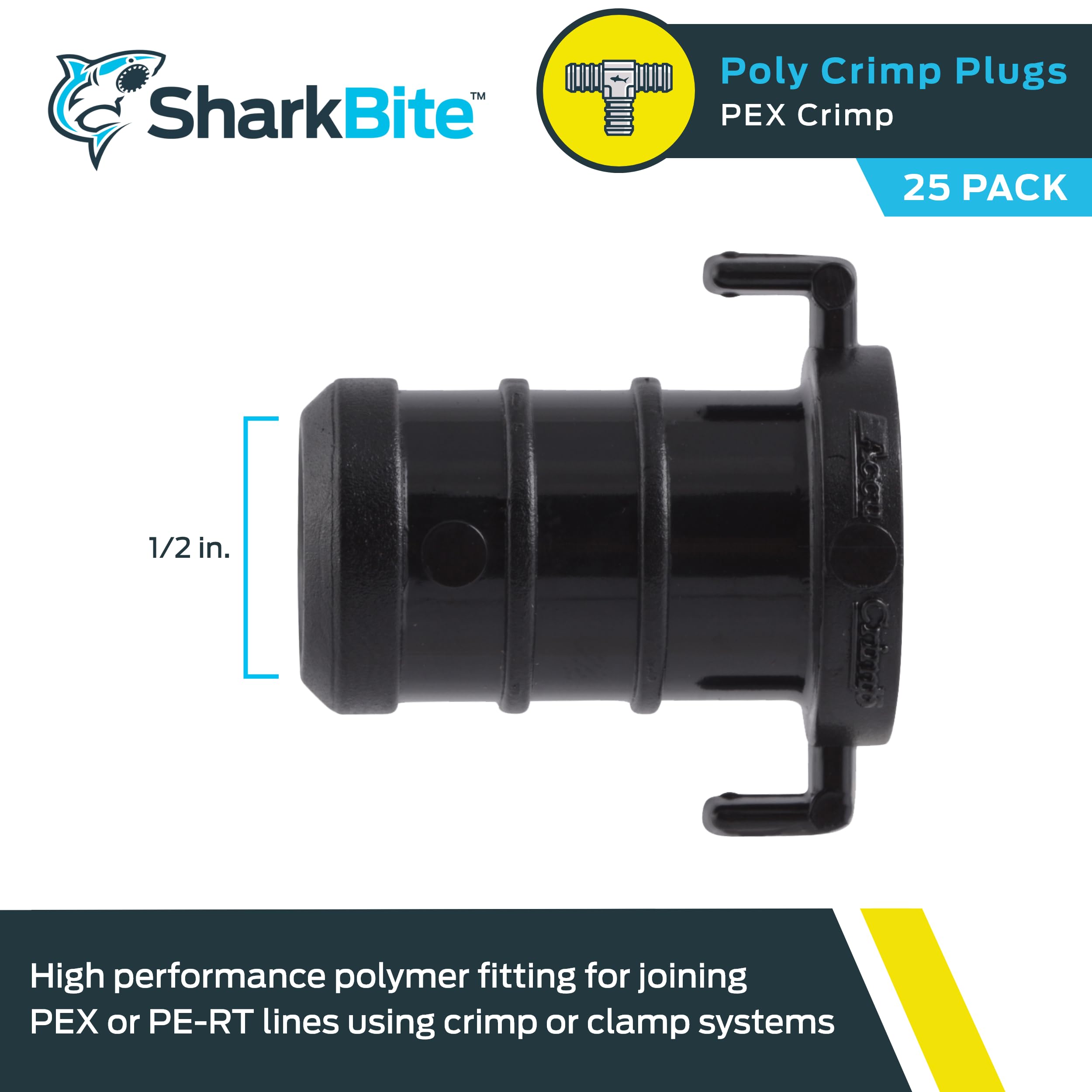 SharkBite 1/2 Inch Poly Crimp Plug (Pack Of 5) For PEX & PE-RT Pipe - UP514A5 - View #10