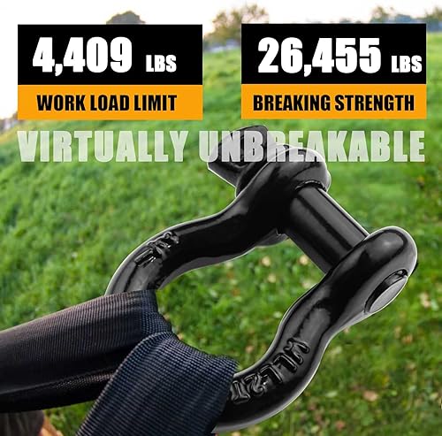 Miniatura 5 de Grilletes de anillo en D de 12 pulgada, grillete de horquilla de arco con horquilla de pasador de tornillo, límite de carga de trabajo de 2