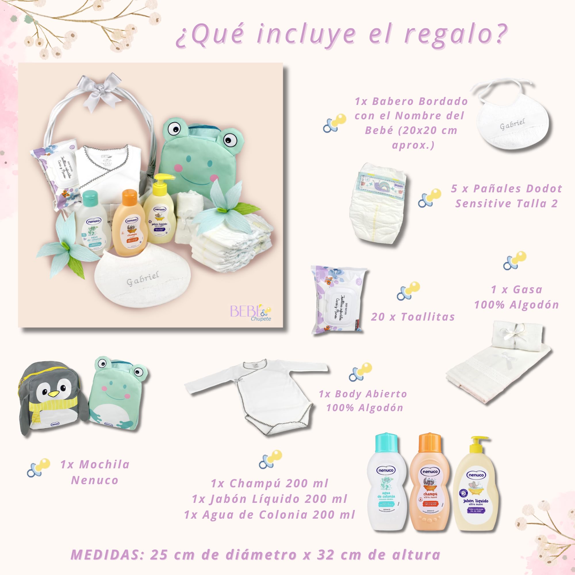 Cesta Regalo Bebe NENUC O-Pack Bebe-Regalo Bebe Recien Nacido Niño-Cestas Bebe-Regalo Recien Nacido-Cosas Para Bebes Recien Nacidos-Regalo Bebe Recien Nacido Niña-Regalos Para Bebes-Ropa Bebe (Gris)