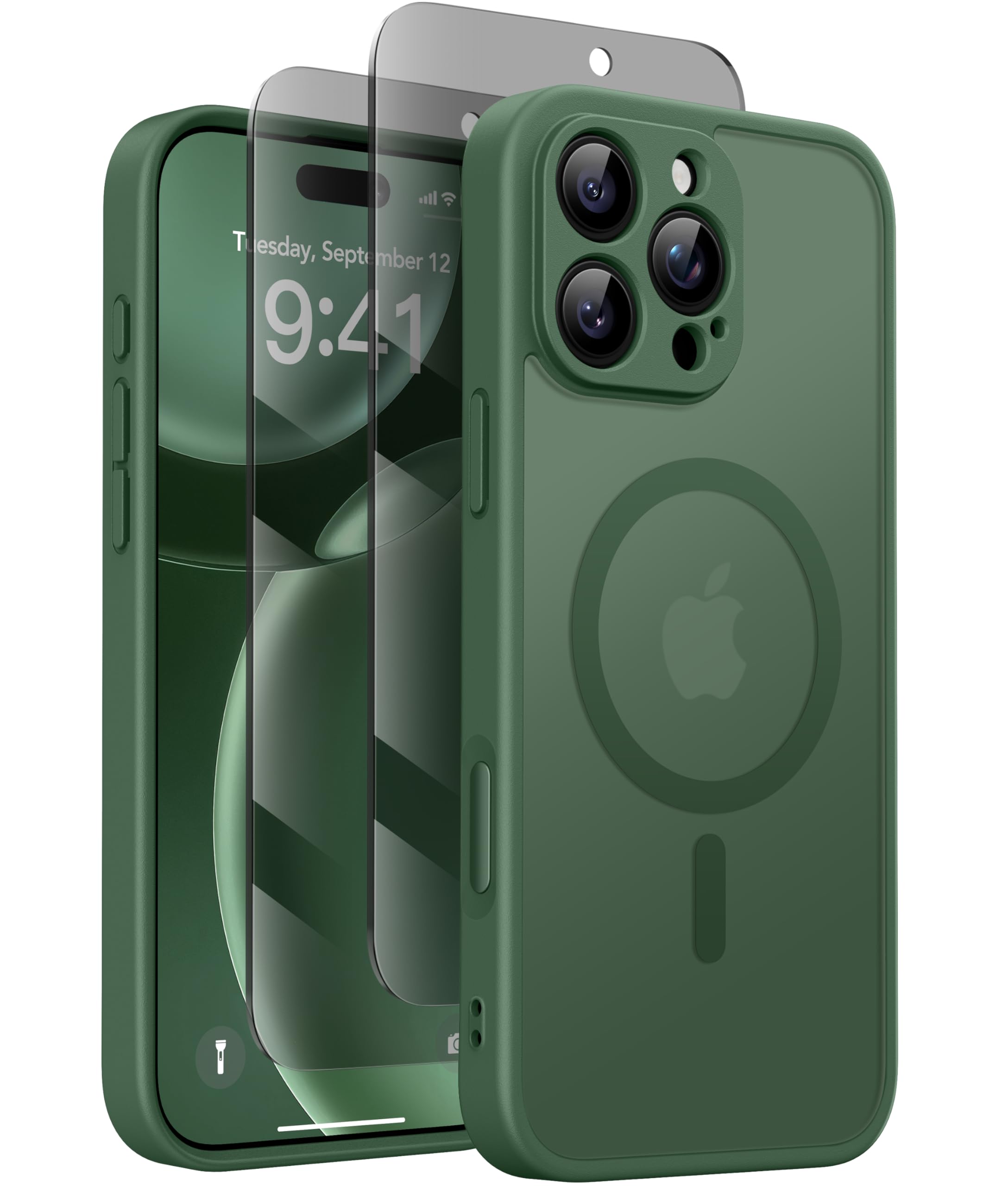 GOLBINBOX Matte Hülle für iPhone 17 Serie mit 1x Sichtschutz