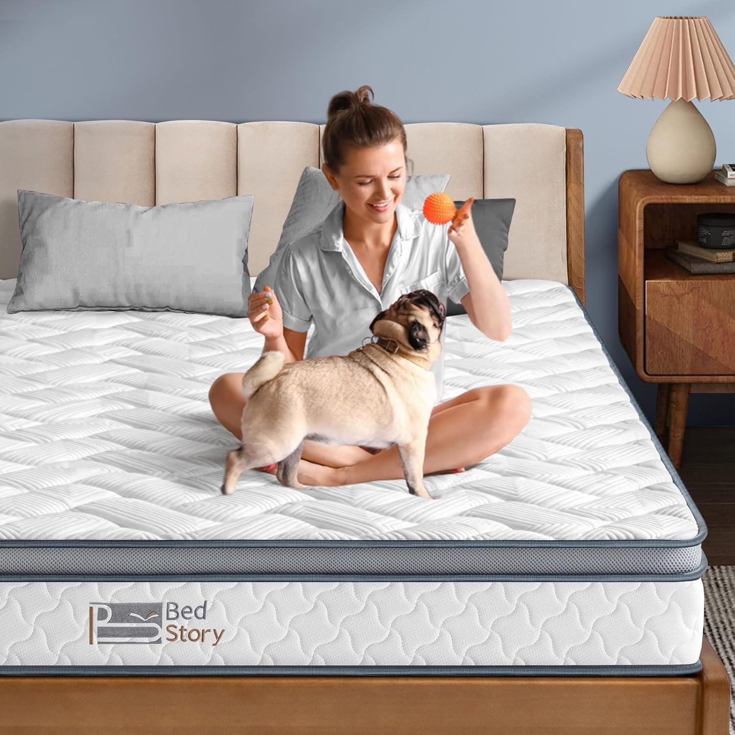 BedStory 8 Inch Hybrid Mattress, Full Size Innerspring & Foam Mattress