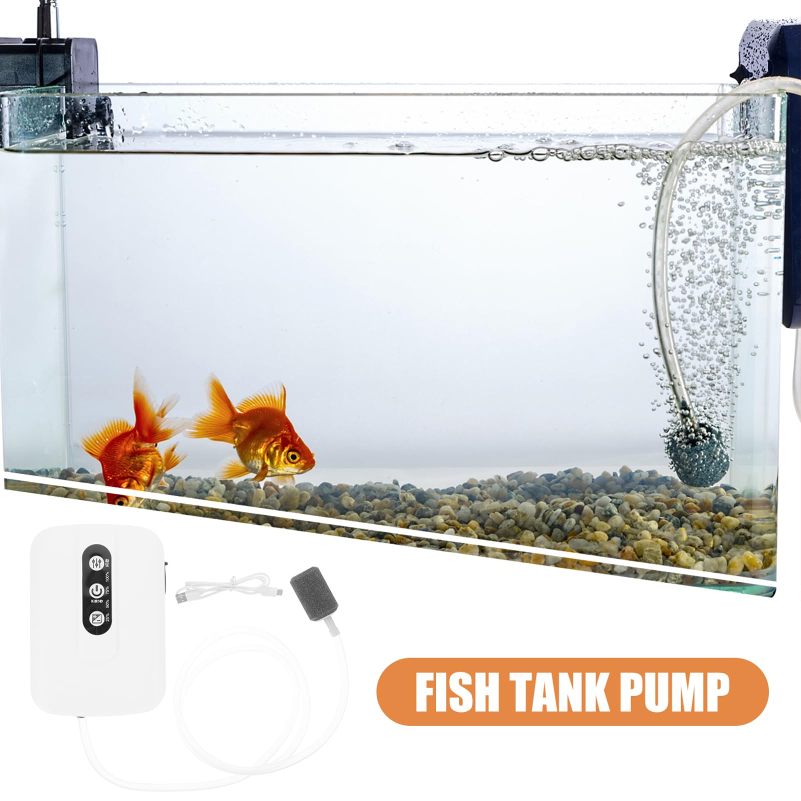 Toddmomy Super Stiller Pumpe Fisch Tank Luft Mini Aquarium-Bubbler Versorgung Mit Aquarien Sauerstoffsprudler Zubehör Für Aquarien Weiß Plastik
