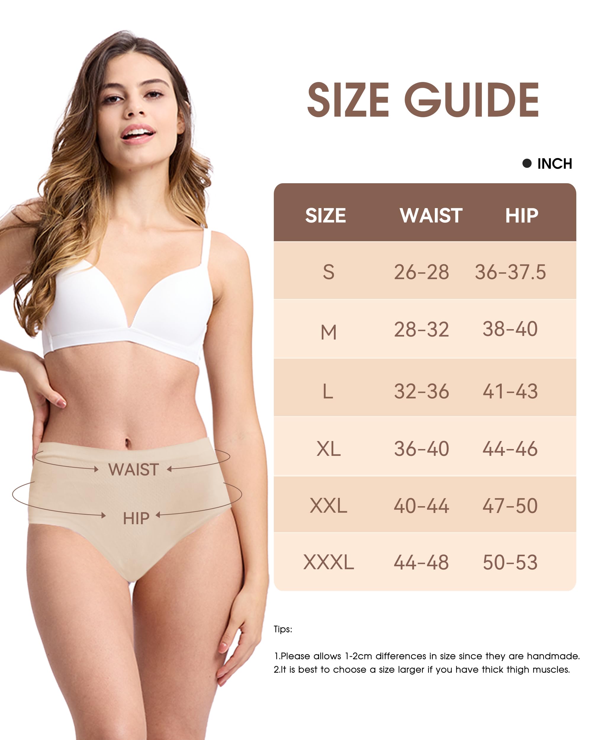 BAMBOO COOL Damenunterwäsche, mittelhohe Taille, nahtlos, feuchtigkeitsableitend, dehnbar, vollständige Abdeckung
