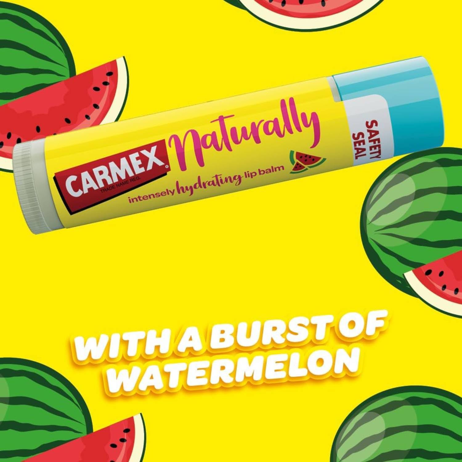 Carmex Naturally Wassermelone Feuchtigkeitsspendender Lippenbalsam 3 Einheiten