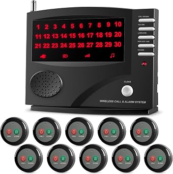 Wireless Nurse Call System with 10 Call Buttons