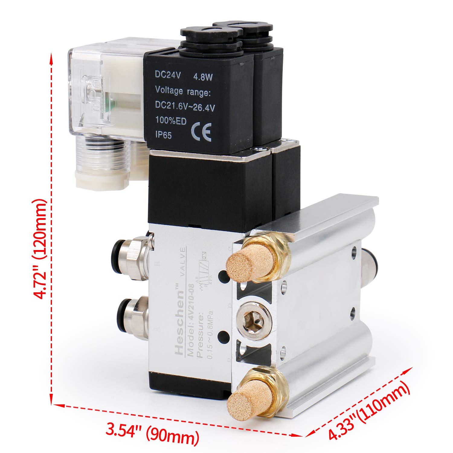 Buy Heschen Electrical Pneumatic Twin Solenoid Valve 4V21008 220VAC