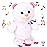 Hopearl Talking Kitty Singing Cat Repeats What You Say Walking Electric Interactive Animated Toy Speaking Plush Buddy Gifts for Toddlers, White, 8\'\'