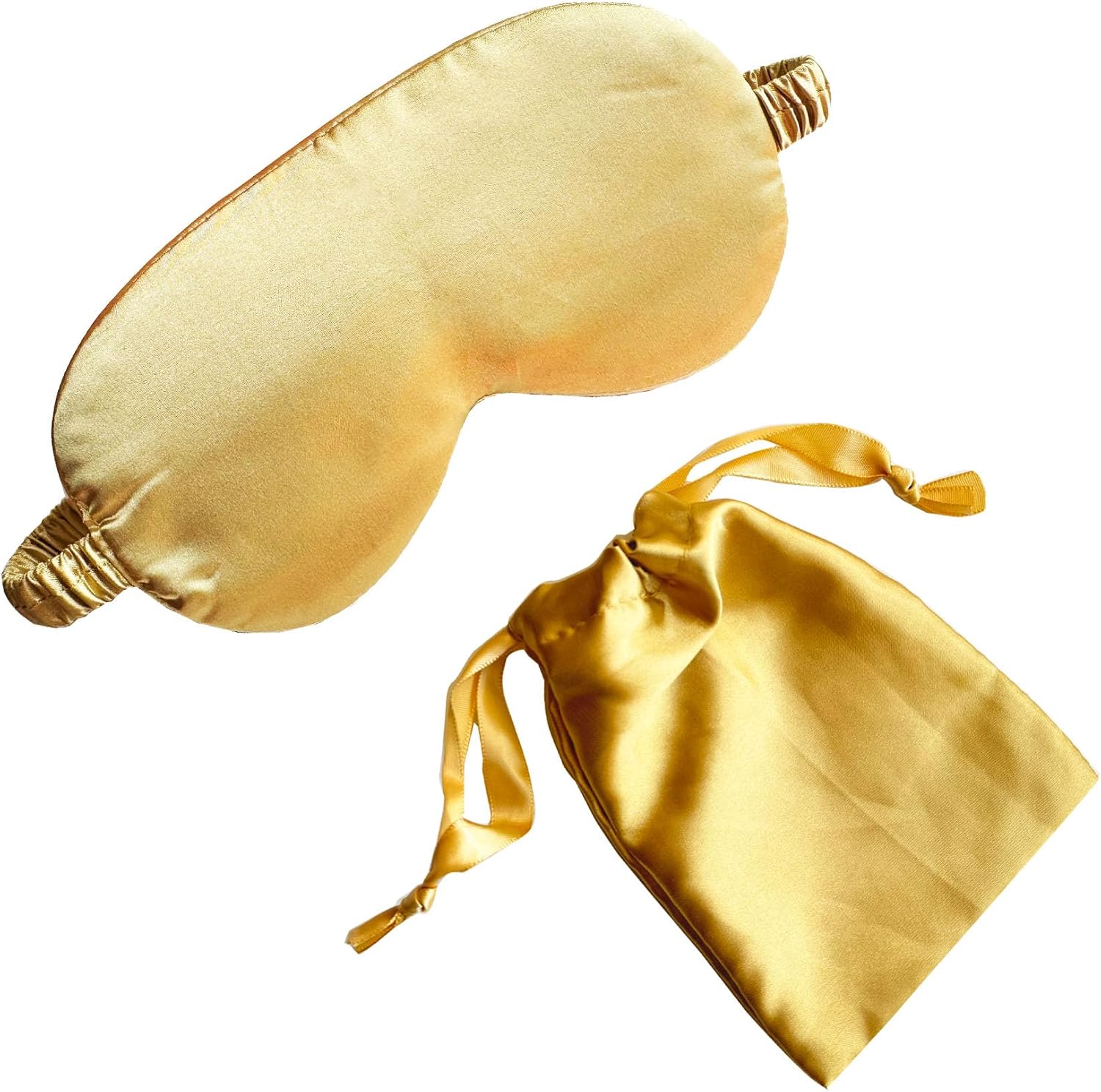 [1 Pack] QSYW Sleep Masks, Satin Eye Mask for Sleeping - Silky Eye Masks Bulk with Storage Bag & Elastic Strap,Golden