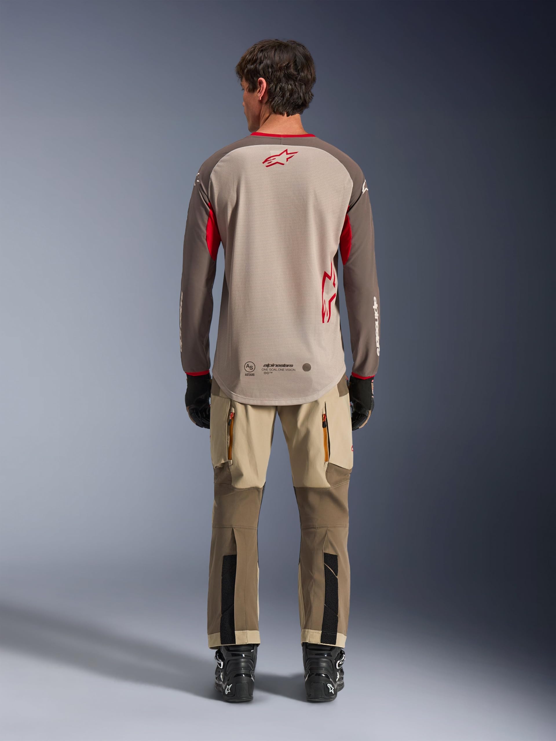 Alpinestars Maxdura Dual Maglia Motocross, grigio/marrone, L