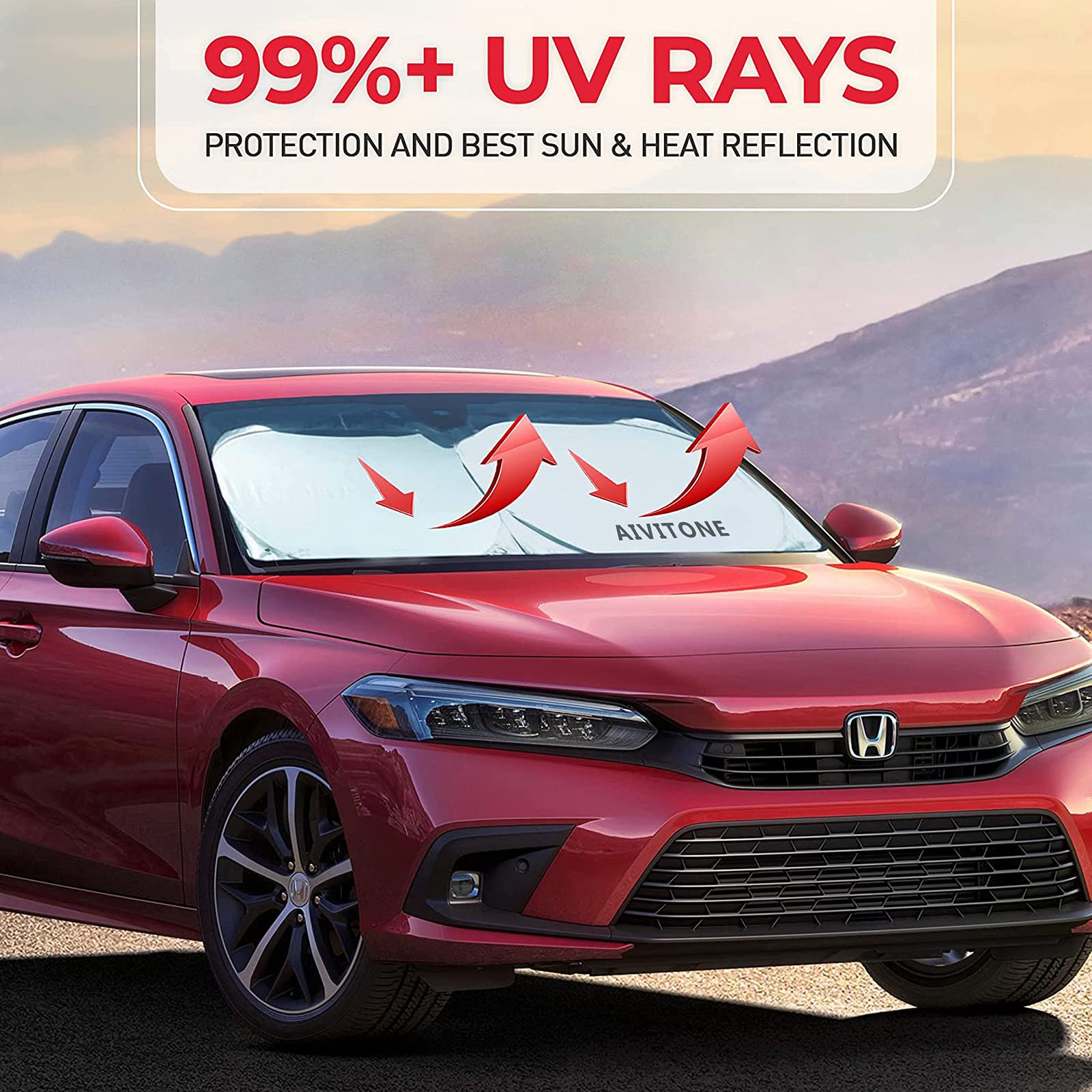 Pare-soleil Voiture Flaconi - Protection UV Et Thermique - Pliable Comme Un Parapluie - Taille Universelle