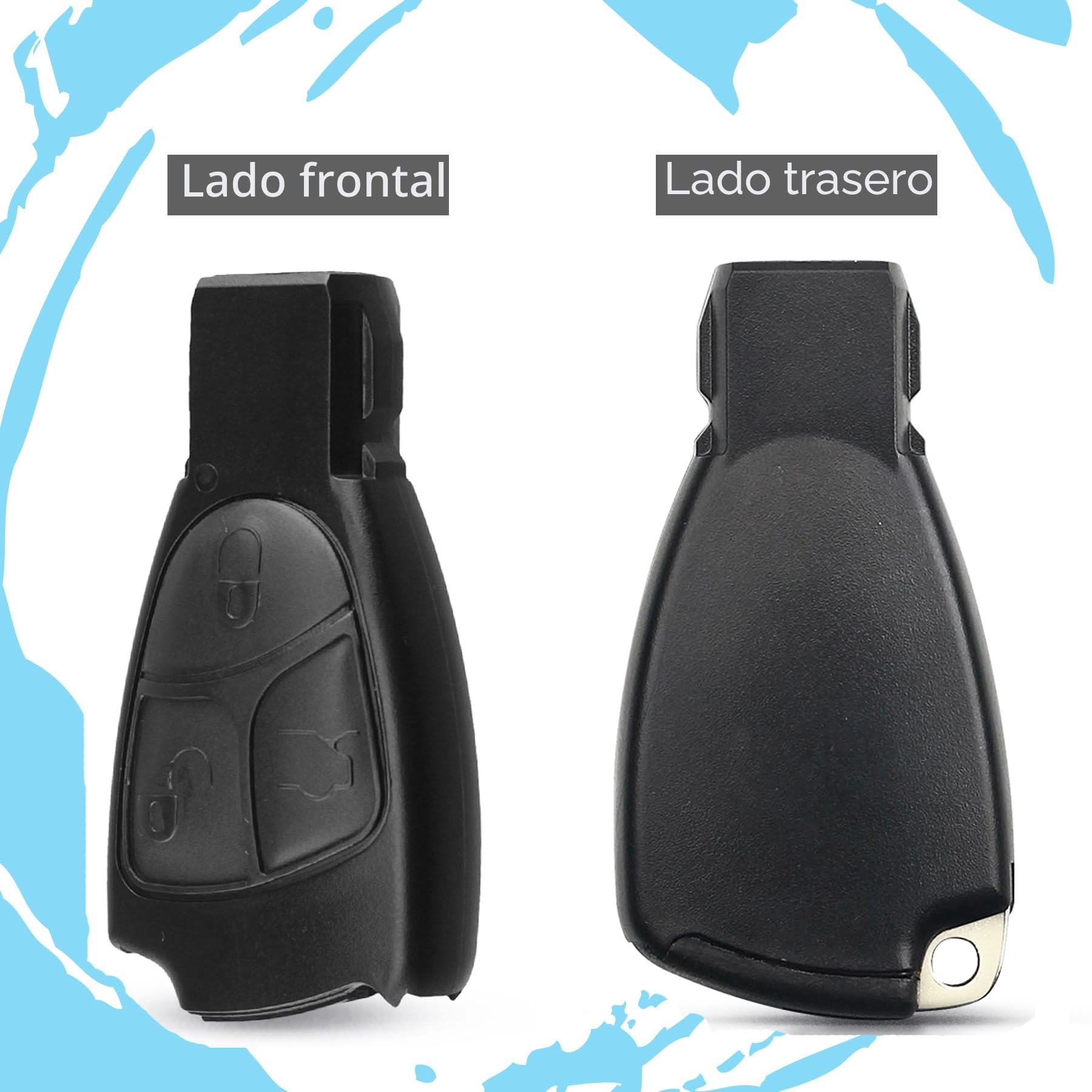 Heart Horse 3 botón Carcasa Mando Llave del Coche, Funda Llave Remoto para Mercedes, Remoto Carcasa Llave para B ENZ W203 W210 W211 B C E CLK SLK ML Class con 433Mhz NEC Chip