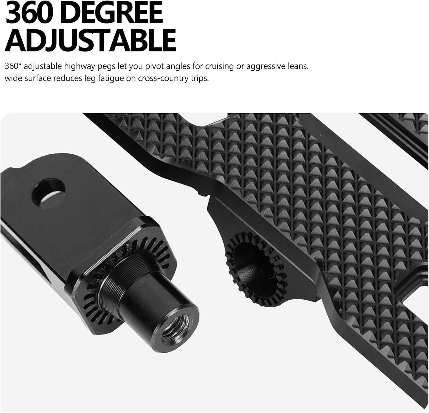 Upgraded Motorcycle Driver Front Footpegs Floorboards Pedal Set Fit for Harley Davidson RH1250S Breakout, Low Rider, Street Bob, Sport Glide 2018-Later Wide Foot Rest Pegs Motorbike Pedal Black