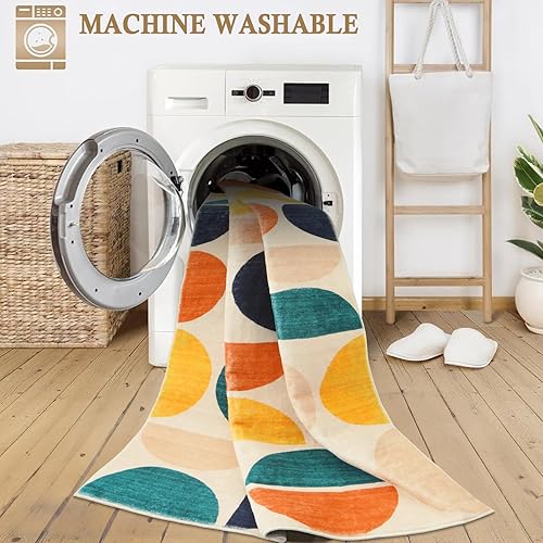 Miniatura 6 de Lahome Alfombra bohemia para pasillos, antideslizante, de 2 x 6 pies, suave, de pelo corto, moderna y lavable que no desprende pelusa, para entrada,